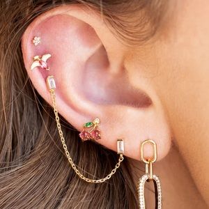 Girls’ Crew cherry fruit 18k gold plated stud earrings